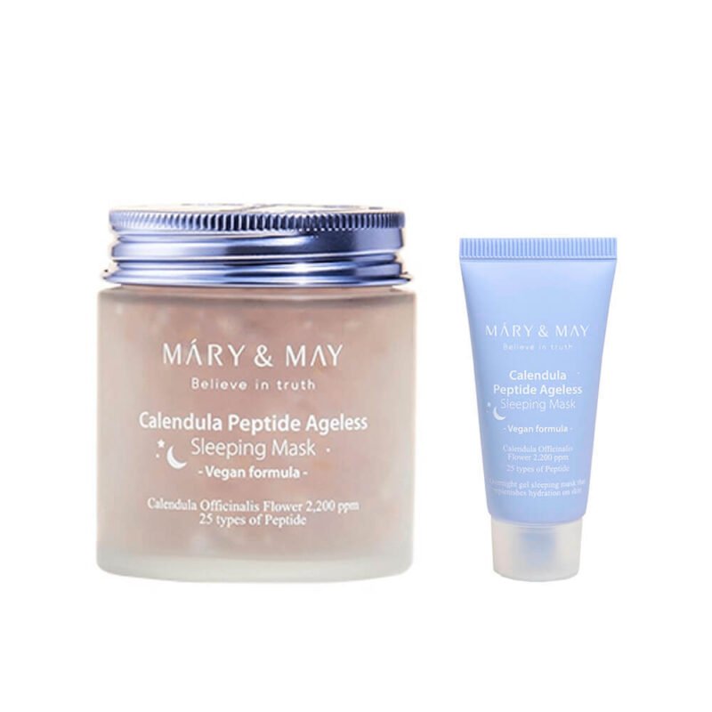 Нічна антивікова маска з календулою та пептидами Mary&May Calendula Peptide Ageless Sleeping Mask