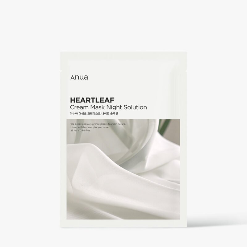 Заспокійлива нічна тканинна маска з екстрактом хауттюйнії Anua Heartleaf Cream Mask Night Solution 1шт