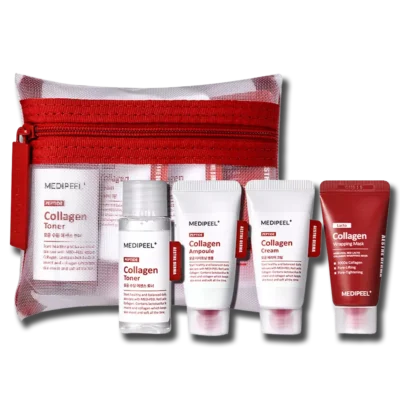 Набір для омолодження шкіри з колагеном та лактобактеріями Medipeel Red Lacto Collagen Cleansing Trial Kit