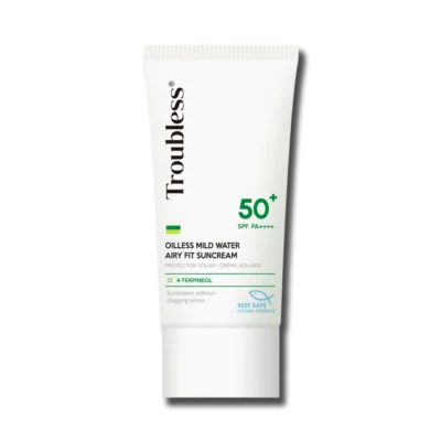 Легкий зволожувальний сонцезахисний крем Troubless Oilless Mild Water Airy Fit Sun Cream 77ml
